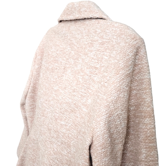 Nwot INC International Concepts Blush/Creme Tweed Zip Front Pea Coat Jacket - Picture 8 of 17